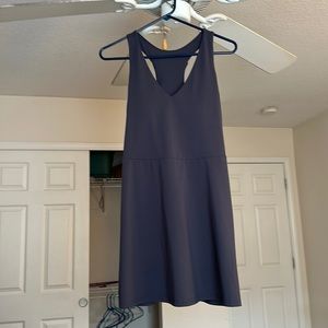 Gray Fabletics dress with built in sports bra